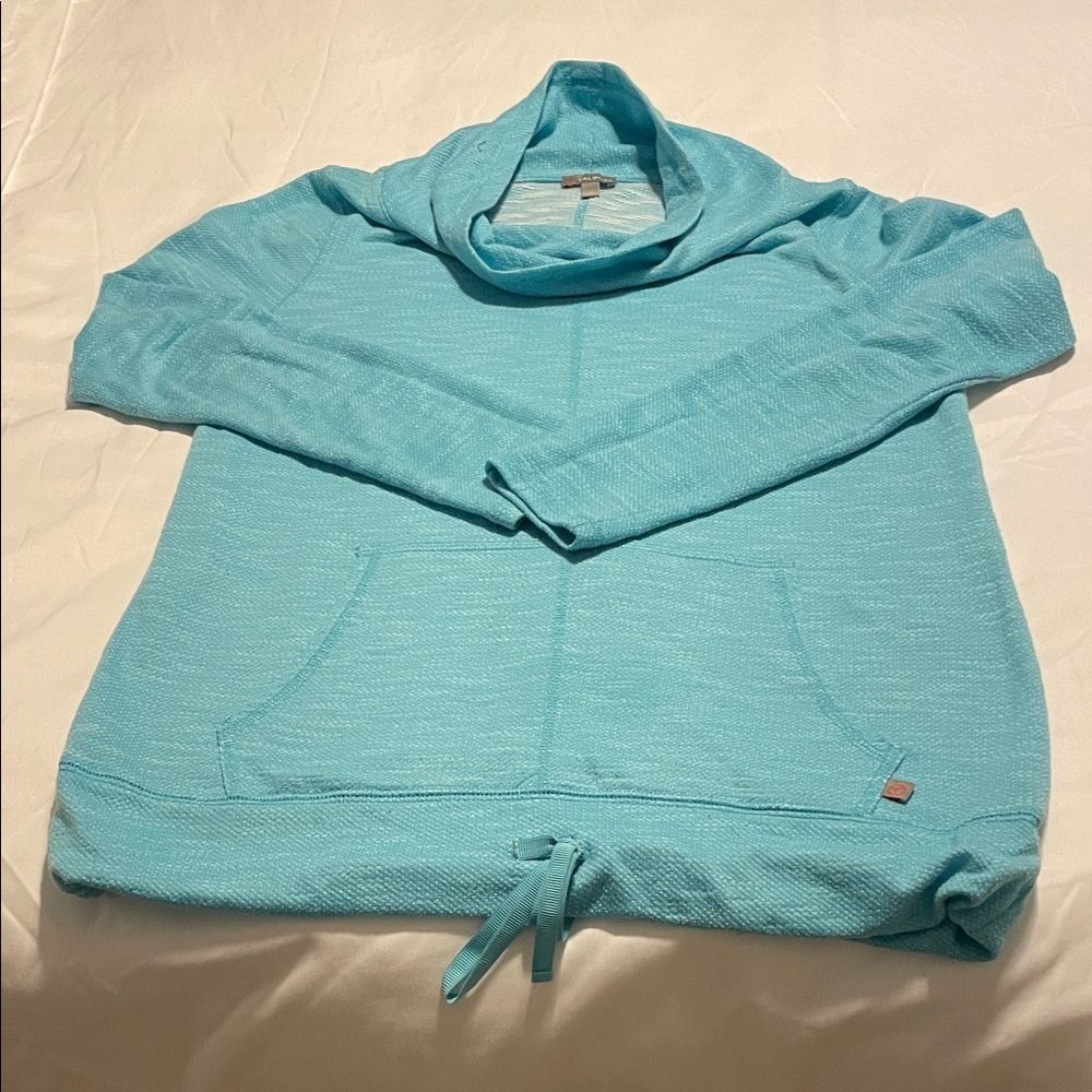 Woman’s Talbot Blue Sweater with Cowl Neck